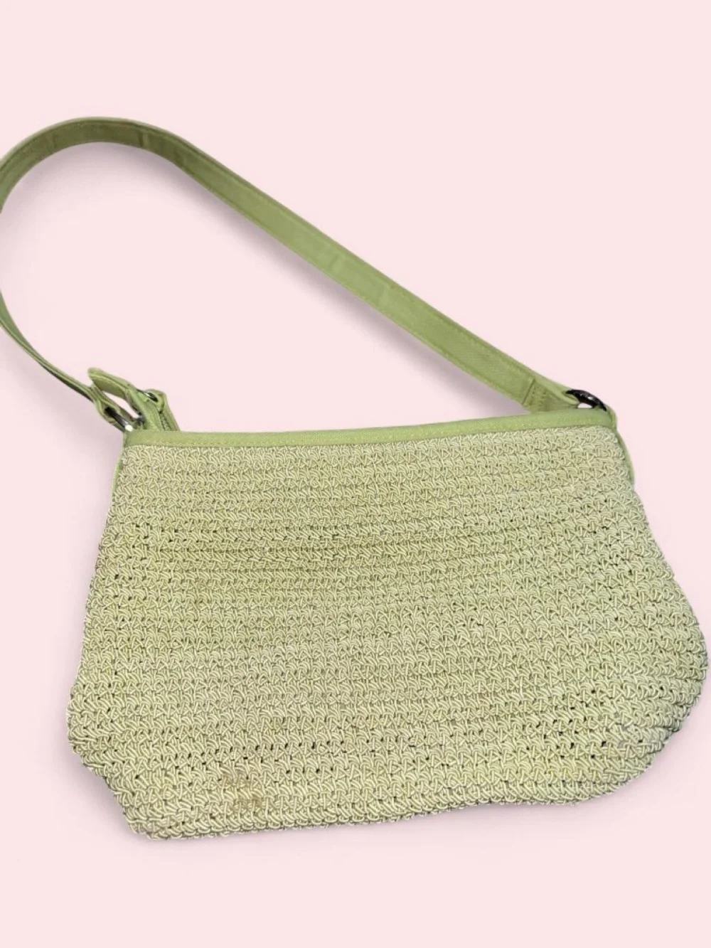 Light Green Crochet Shoulder Bag